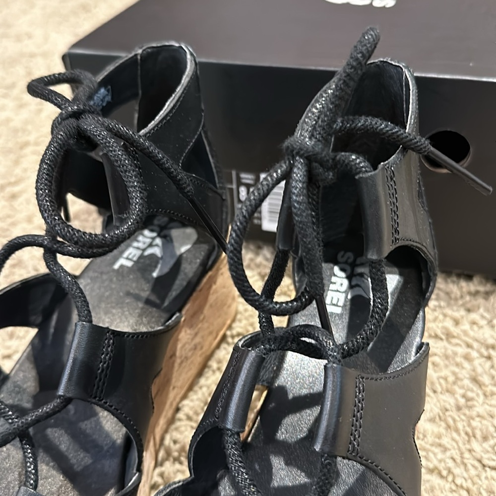 Sorel Cameron Flatform Lace black 8.5 Women’s sandals - Picture 7 of 8